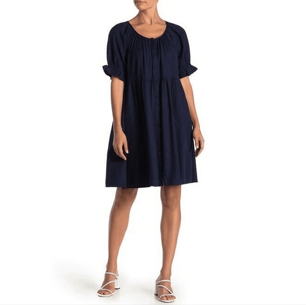 Susina Women Cotton Baby Doll Peasant Style Dress